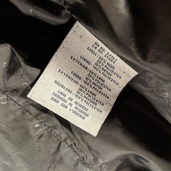 Cole Haan Wool Coat, Trench Long Pea Car Outerwear Black size 8 women's snap - Picture 7 of 13